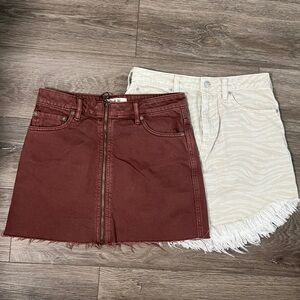 Free People We The Free Rust and Cream Skirt Lot Sz 26